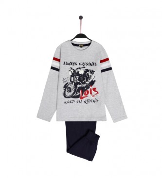 Lois Jeans unisex para niños. 60945-0-000106 Pijama Manga Larga Motor gris (10años= 129/140cm), Homewear, Algodón, moda infantil, Lois Jeans