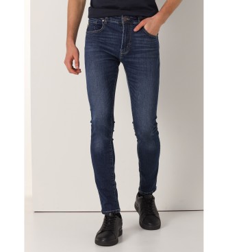 Jeans cintura media | Skinny - Tiro medio marino (33), Casual, Algodón, Denim