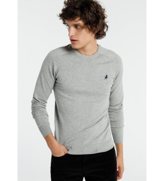 Lois Jeans para hombre. 171483125 Jersey Basico | Cuello Caja (XXL), Casual, Gris, Algodón, Manga larga