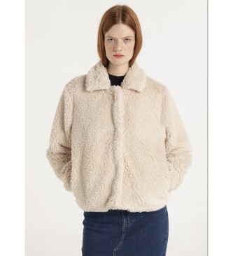 Lois Jeansvoor vrouwen. 470952884 Jas Wol Amandel beige (S), Casual, Polyester