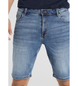 Lois Jeans para hombre. 111923639 Bermuda tejana Slim fit azul (34), Casual, Algodón, Denim