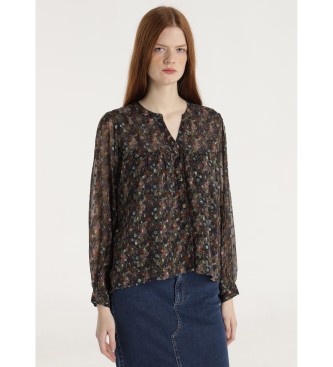 Lois Jeans para mujer. 431952876 Blusa Leyre Ilargi negro (L), Casual, Poliéster, Manga larga