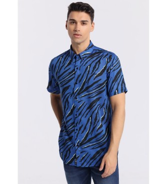 Lois Jeans para hombre. 145063310 Camisa de manga corta azul (S), Casual, Multicolor, Viscosa