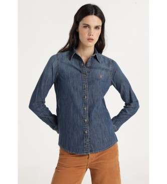 Lois Jeans para mujer. 431962885 Camisa Paola Rudi azul (M), Casual, Algodón, Manga larga