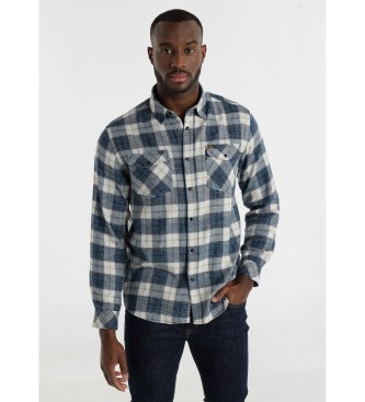 Lois Jeans para hombre. 145833504 Camisa Francis azul (M), Casual, Algodón, Manga larga