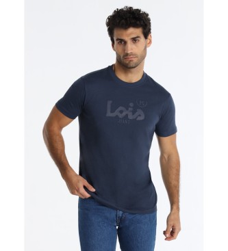 Lois Jeansvoor mannen. 158373493 T-shirt Romeo marine (L), Casual, Katoen, Korte mouwen, Marineblauw