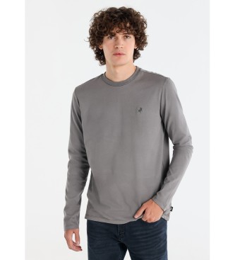Lois Jeans para hombre. 157943887 Camiseta tejido overdye gris (S), Casual, Algodón, Manga larga