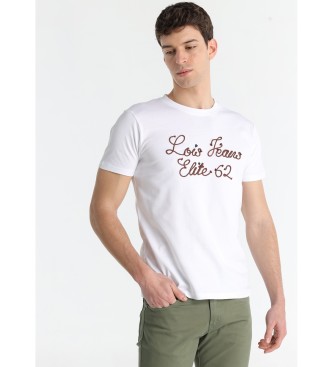 Lois Jeans para hombre. 158003012 Camiseta de manga corta blanco (XXL), Casual, Algodón