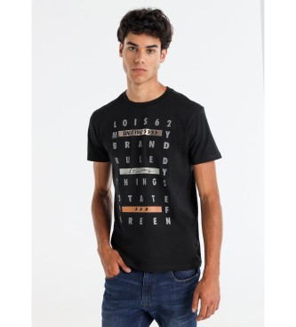 Lois Jeans para hombre. 157923973 Camiseta Slogan negro (M), Casual, Algodón, Manga corta