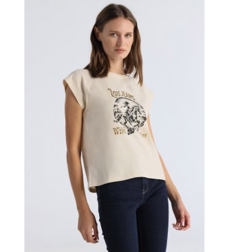 Lois Jeans para mujer. 423363454 Camiseta Mindy Sakura beige (XS), Casual, Algodón