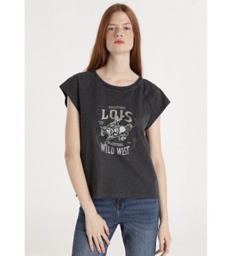 Lois Jeans para mujer. 423363454 Camiseta Mindy Sakura gris (XL), Casual, Algodón, Manga corta