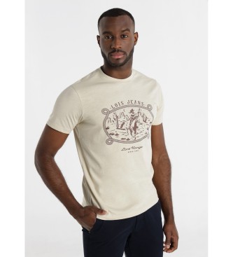 Lois Jeansvoor mannen. 158272838 Barroque Clarel beige T-shirt (XL), Casual, Katoen, Korte mouwen