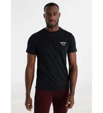 Lois Jeansvoor mannen. 158283456 Emery Finn T-shirt zwart (S), Casual, Katoen, Korte mouwen