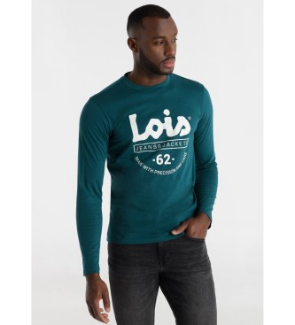 Lois Jeansvoor mannen. 158323468 Bayley T-shirt groen (S), Casual, Katoen, Lange mouwen
