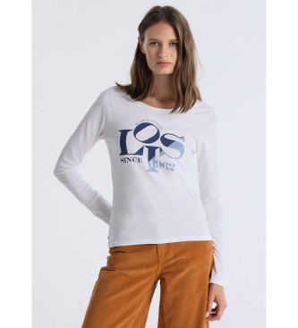 Lois Jeans para mujer. 423442889 Camiseta Paris Neo blanca (S), Blanco, Casual, Algodón, Manga larga