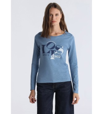 Lois Jeans para mujer. 423442889 Camiseta Paris Neo azul (XS), Casual, Algodón, Manga larga