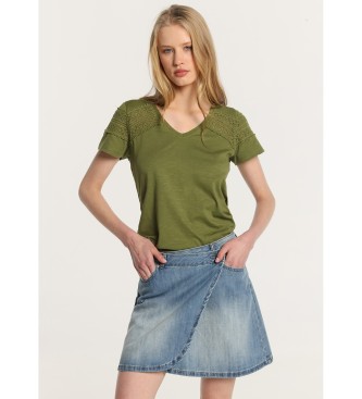 Lois Jeans para mulher. Saia crossover em ganga com fecho de bot?es az