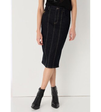 Lois Jeans para mujer. 411522409 Falda tejana lavado rinse marino (29), Casual, Algodón, Denim