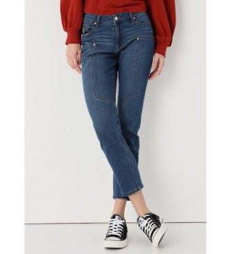 Lois Jeans para mujer. 207872540 Jeans con piezas western azul (30), Casual, Algodón, Denim