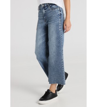 Lois Jeans para mujer. 208042644 Jeans corte raw edge con remaches azul (30), Casual, Algodón, Denim