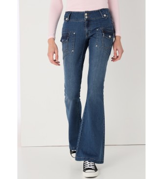Lois Jeans para mujer. 207862540 Jeans doble botón con bolsillos tapetas azul (29), Casual, Algodón, Denim