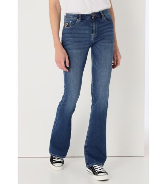 Lois Jeansvoor vrouwen. 207682639 Blauwe dubbel stonewashed jeans (28), Casual, Katoen, Denim