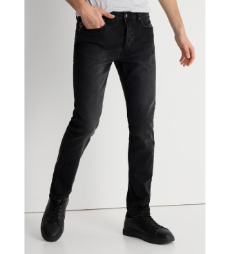 Lois Jeans para hombre. 101923406 Jeans lavados Slim negro (40), Casual, Algodón, Denim