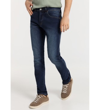 Lois Jeans para hombre. 101903612 Jeans regular - Tiro medio cinco bolsillos marino (29), Casual, Algodón, Denim