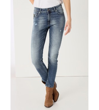 Lois Jeans para mujer. 201072623 Jeans rotos lavado medio azul (25), Casual, Algodón, Denim