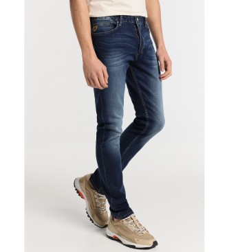 Lois Jeans para hombre. 101923612 Jeans slim - Tiro medio lavado medio marino (38), Casual, Algodón, Denim