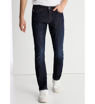 Lois Jeansvoor mannen. 101913636 Marine Bi-Stretch spijkerbroek van gespoelde stof (29), Casual, Katoen, Denim, Marineblauw