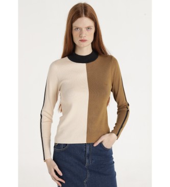 Lois Jeans para mujer. 453272882 Jersey Bicolor marrón (M), Casual, Viscosa