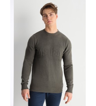 Lois Jeans para hombre. 176683971 Jersey textura de punto verde (XXL), Casual, Algodón