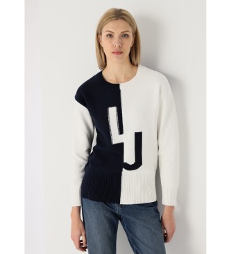 Lois Jeans para mujer. 453142673 Jersey corte intarsia LJ marino (XS), Blanco, Casual, Algodón