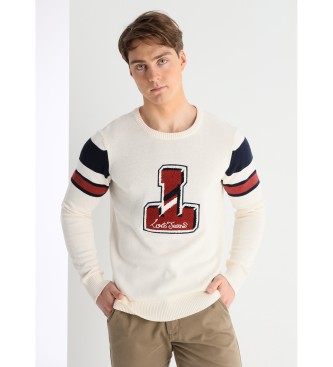 Lois Jeans para hombre. 176653947 Jersey estampado aplicación blanco (XL), Casual, Algodón
