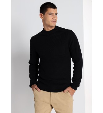 Lois Jeans para hombre. 176533392 Jersey cuello Perkins con bolsillo falso en relieve negro (XXL), Casual, Algodón, Manga larga