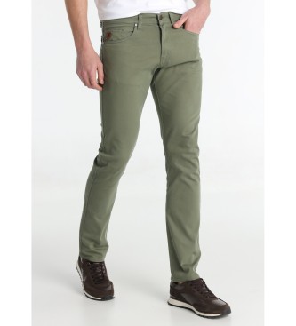 Lois Jeans para hombre. 101903090 Pantalón Regular fit verde (40), Casual, Algodón