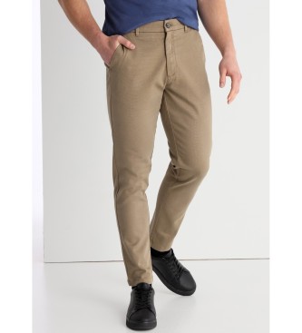 Pantalón Chino puntos tejidos beige (38), Casual, Algodón, Taupe
