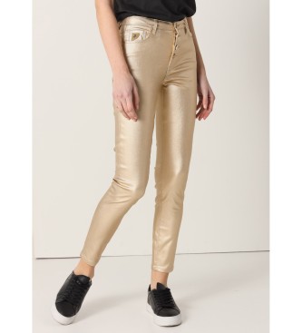 Lois Jeans para mujer. 201082427 Pantalones Skinny ankle Metalizado dorado (29), Casual, Sintético