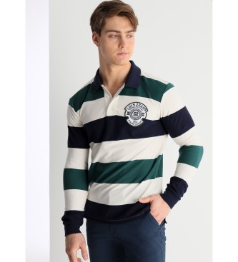 Lois Jeans para hombre. 132693952 Polo de manga larga tejido jaquard franjas blanco (XXL), Casual, Algodón