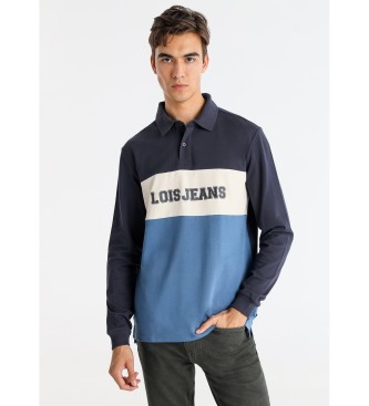 Lois Jeans para hombre. 132703953 Polo en tejido piqué azul (3XL), Casual, Algodón, Manga larga