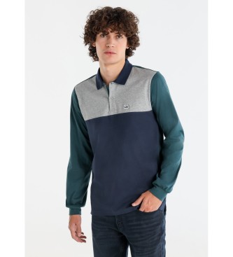 Lois Jeans para hombre. 132783998 Polo tricolor con logo verde (S), Casual, Algodón, Manga larga