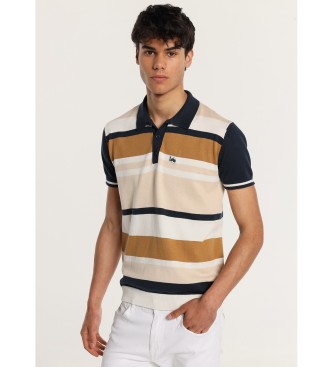 Lois Jeans para hombre. 132443866 Polo de punto manga corta con franjas horizontales multicolor (XXL), Marrón, Casual, Algodón