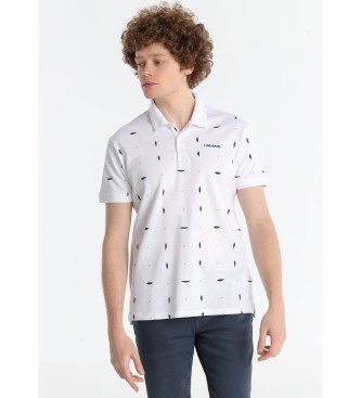 Lois Jeans para hombre. 133043084 Polo estampado blanco (XL), Casual, Algodón, Manga corta