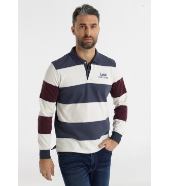 Lois Jeansvoor mannen. 133123476 Harlow Rubis blauwe polo (S), Casual, Katoen, Lange mouwen
