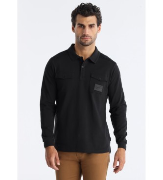 Lois Jeansvoor mannen. 133072827 Steven Marius polo zwart (S), Casual, Katoen, Lange mouwen