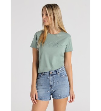 Lois Jeans para mujer. 217452641 Short tejano Bordado freedom azul (30), Casual, Algodón, Denim