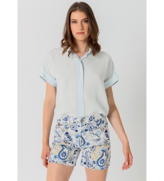 Lois Jeans para mujer. 217332509 Short tejano mom fit - Tiro largo estampado paisley multicolor (33), Casual, Algodón