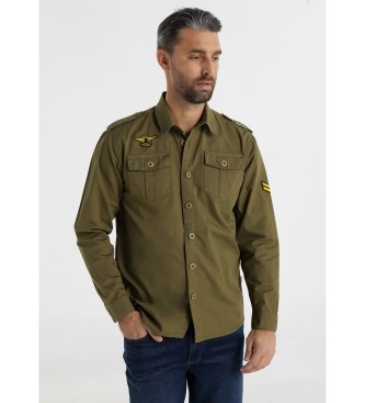 Lois Jeansvoor mannen. 145793461 Austin Nairal groen shirt (XXL), Casual, Katoen, Lange mouwen