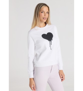 Lois Jeans para mujer. 464692714 Sudadera Corazón Sugar Blanco (XS), Casual, Algodón